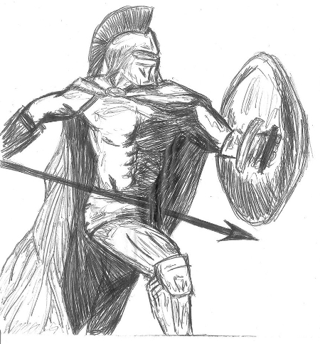 Spartan Warrior Sketch